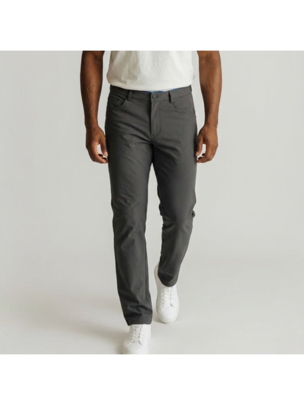 Lululemon Mens Gray Trousers ABC Zippered Pocket Slim Fit Stretch Fabric Sz. 38